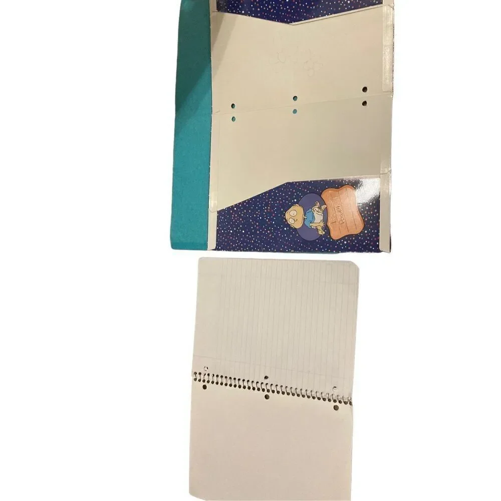 Vintage Preloved School Supplies Rugrats Folder Scrap Notebook Turquoise Folder